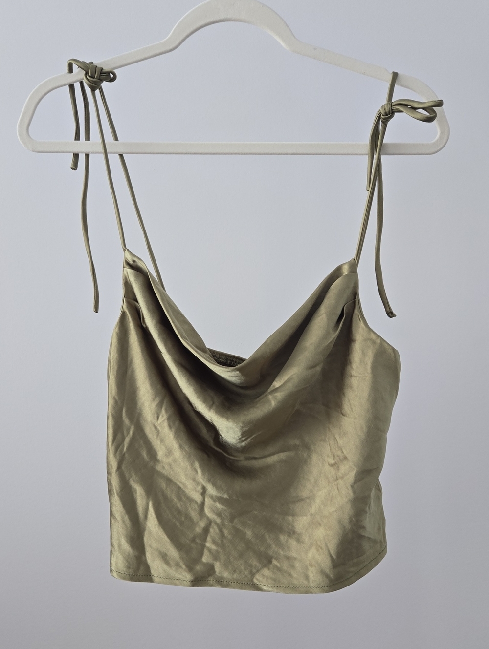 Princess Polly Satin Green Tank Top